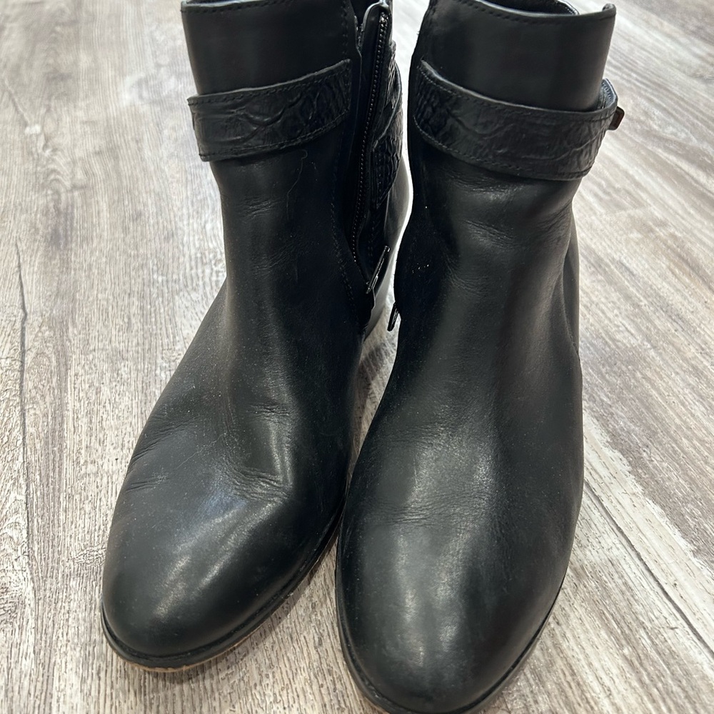 Coach Black Leather Ankle Boots